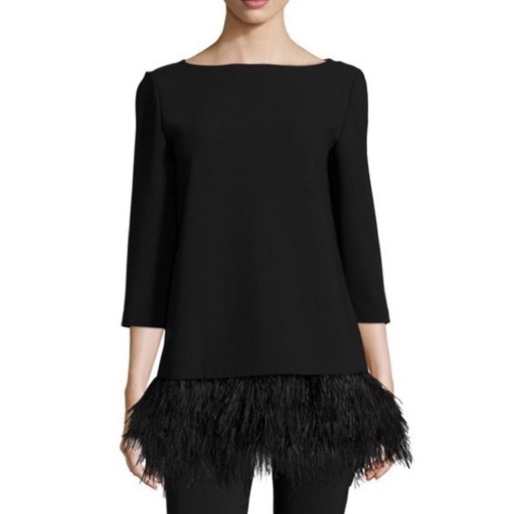 Kate Spade Feather Trim Dress or Tunic in Black, Size 0